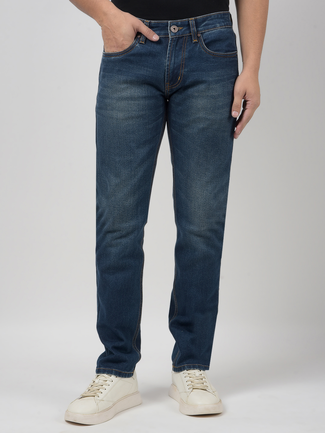 Numero Uno Men Solid Dark Blue Jeans